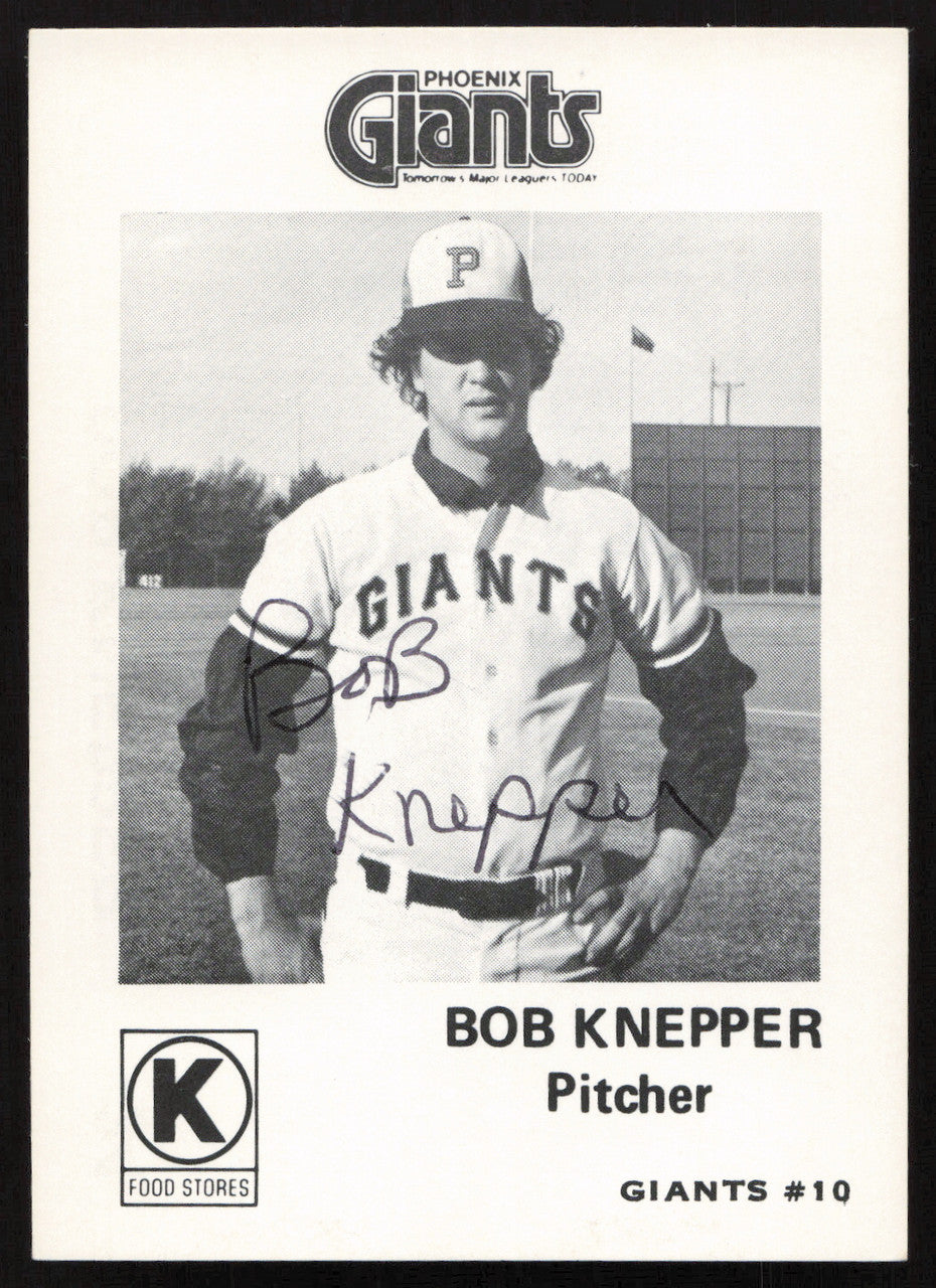 Bob Knepper Autographed 1975 Circle K Card #34 Phoenix Giants SKU #264190
