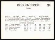 Bob Knepper Autographed 1975 Circle K Card #34 Phoenix Giants SKU #264190