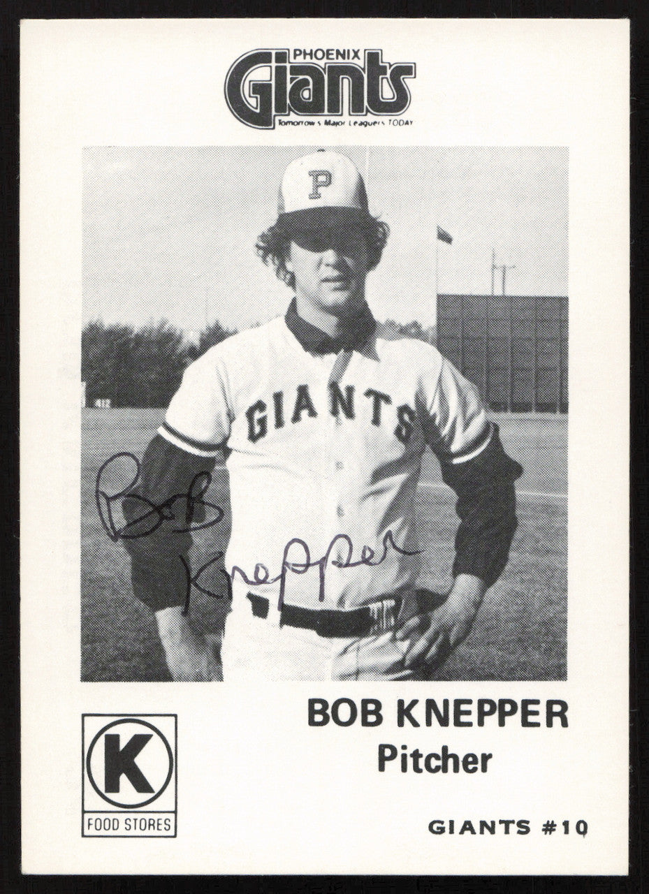 Bob Knepper Autographed 1975 Circle K Card #34 Phoenix Giants SKU #264191