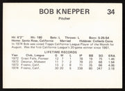 Bob Knepper Autographed 1975 Circle K Card #34 Phoenix Giants SKU #264191