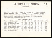 Larry Herndon Autographed 1975 Circle K Rookie Card #11 Phoenix Giants SKU #264195