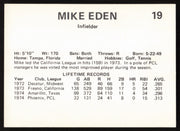 Mike Eden Autographed 1975 Circle K Rookie Card #19 Phoenix Giants SKU #264196