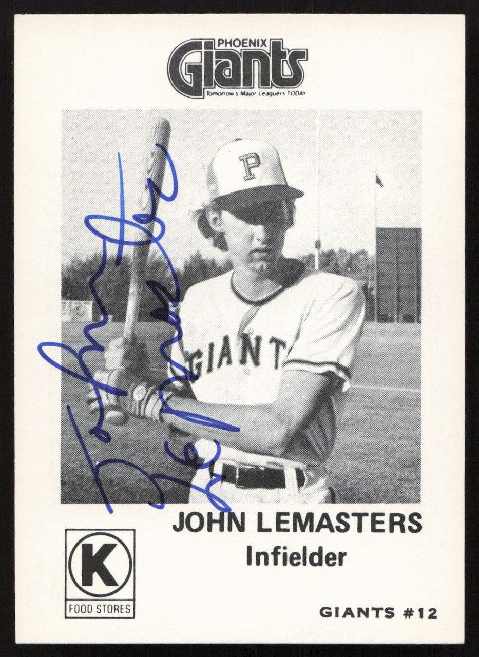 John Lemaster Autographed 1975 Circle K Card #2 Phoenix Giants SKU #264197