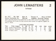 John Lemaster Autographed 1975 Circle K Card #2 Phoenix Giants SKU #264197