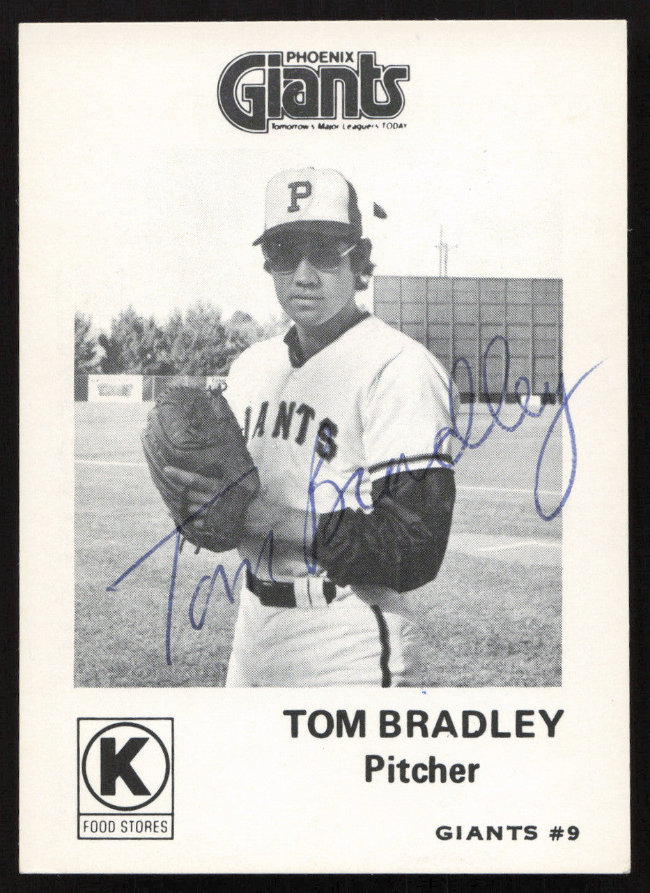 Tom Bradley Autographed 1975 Circle K Card #33 Phoenix Giants SKU #264198
