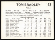 Tom Bradley Autographed 1975 Circle K Card #33 Phoenix Giants SKU #264198