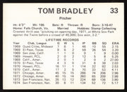 Tom Bradley Autographed 1975 Circle K Card #33 Phoenix Giants SKU #264199