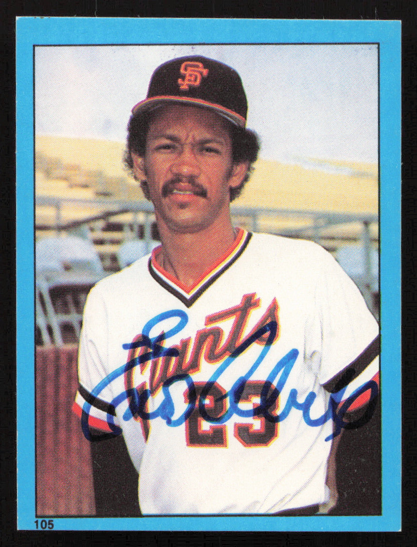 Enos Cabell Autographed 1982 Topps Stickers Card #105 San Francisco Giants SKU #264201