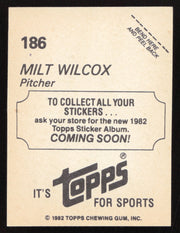 Milt Wilcox Autographed 1982 Topps Stickers Card #186 Detroit Tigers SKU #264203