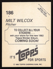 Milt Wilcox Autographed 1982 Topps Stickers Card #186 Detroit Tigers SKU #264204
