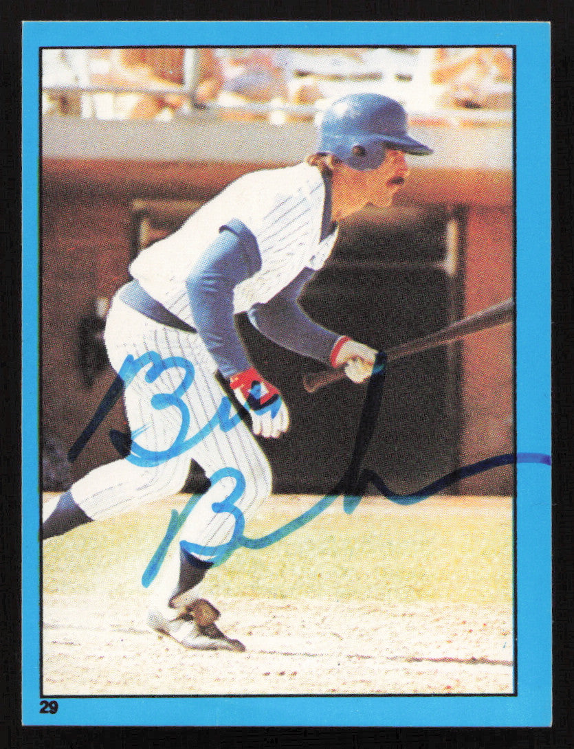 Dave Collins Autographed 1982 Topps Stickers Card #33 Cincinnati Reds SKU #264217