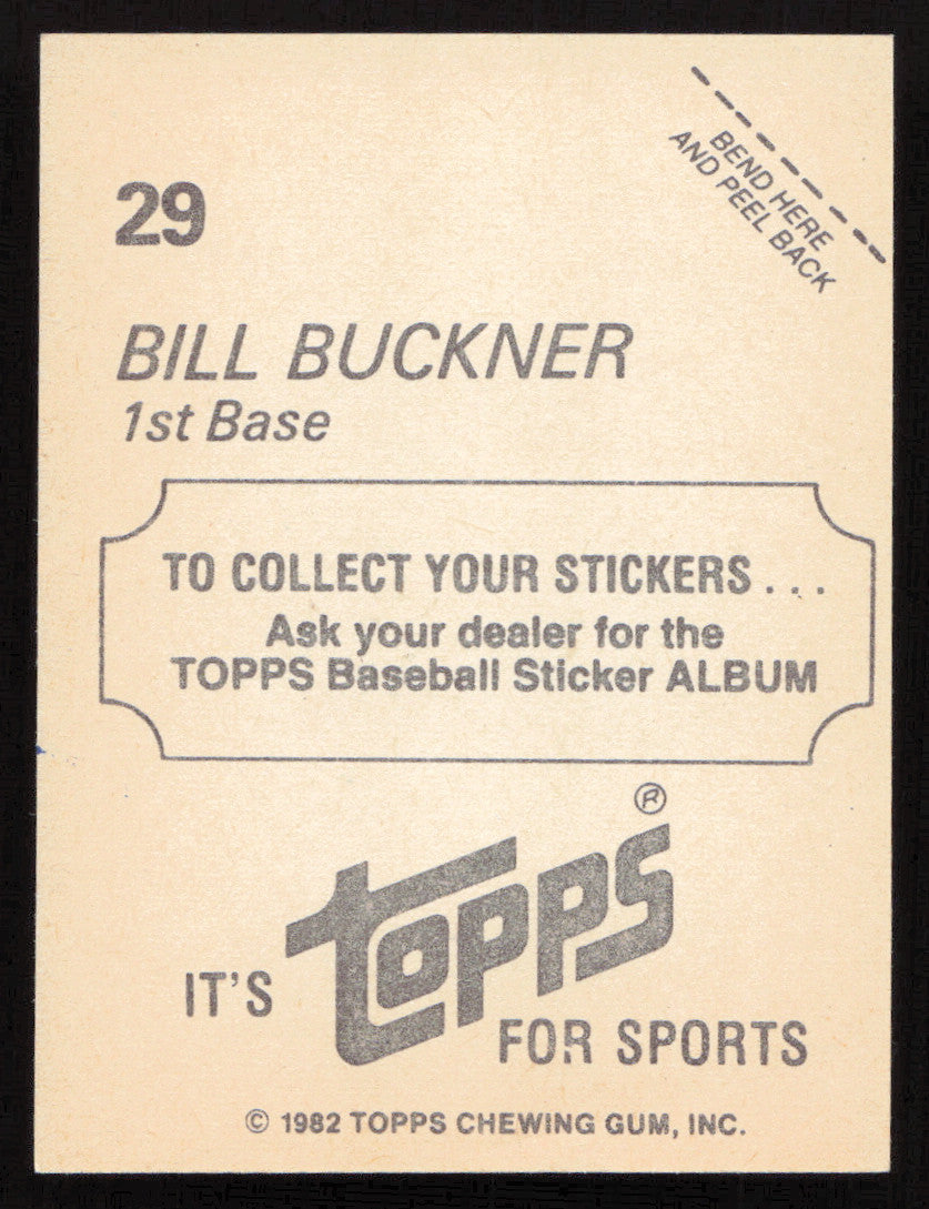 Dave Collins Autographed 1982 Topps Stickers Card #33 Cincinnati Reds SKU #264217