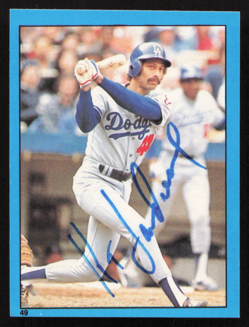Ken Landreaux Autographed 1982 Topps Stickers Card #49 Los Angeles Dodgers SKU #264219