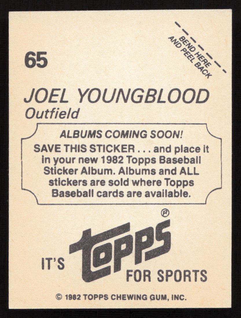 Joel Youngblood Autographed 1982 Topps Stickers Card #65 New York Mets SKU #264221