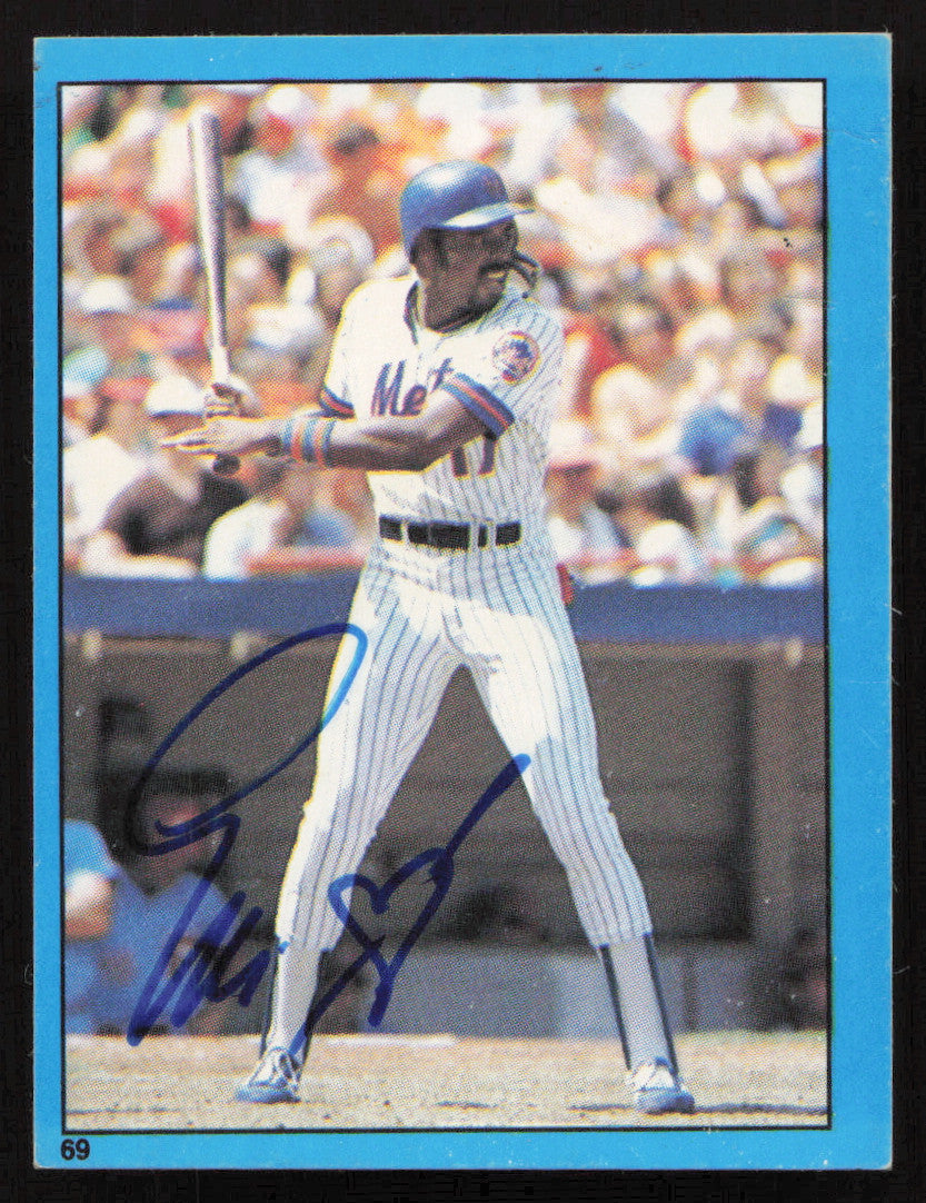 Ellis Valentine Autographed 1982 Topps Stickers Card #69 New York Mets SKU #264222