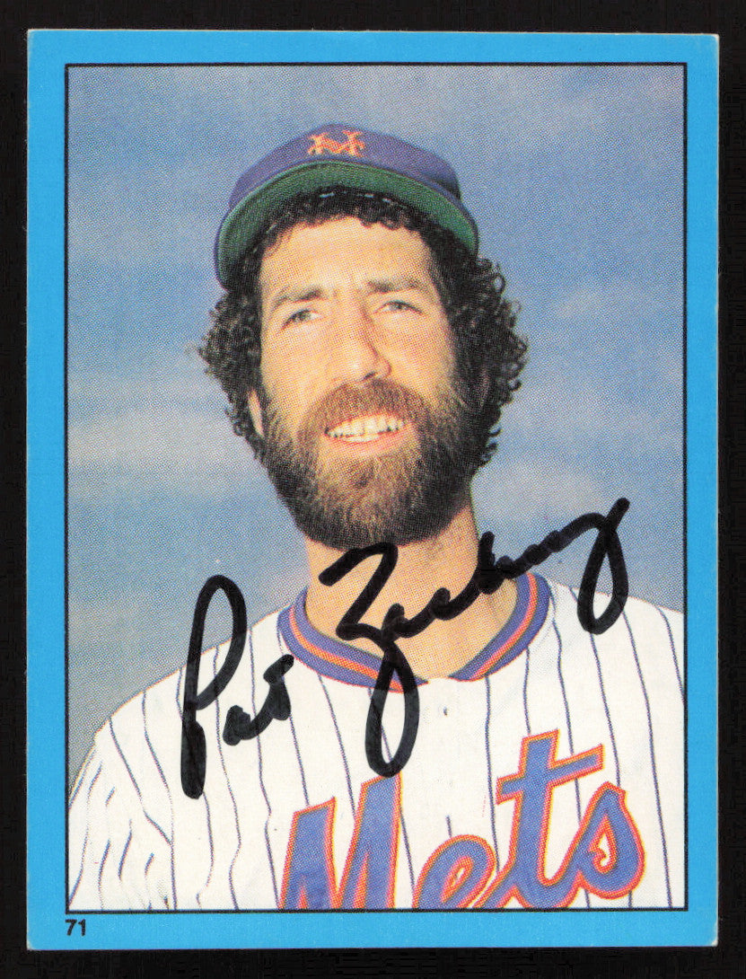 Pat Zachry Autographed 1982 Topps Stickers Card #71 New York Mets SKU #264223