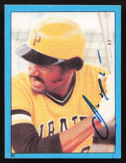 Omar Moreno Autographed 1982 Topps Stickers Card #81 Pittsburgh Pirates SKU #264224