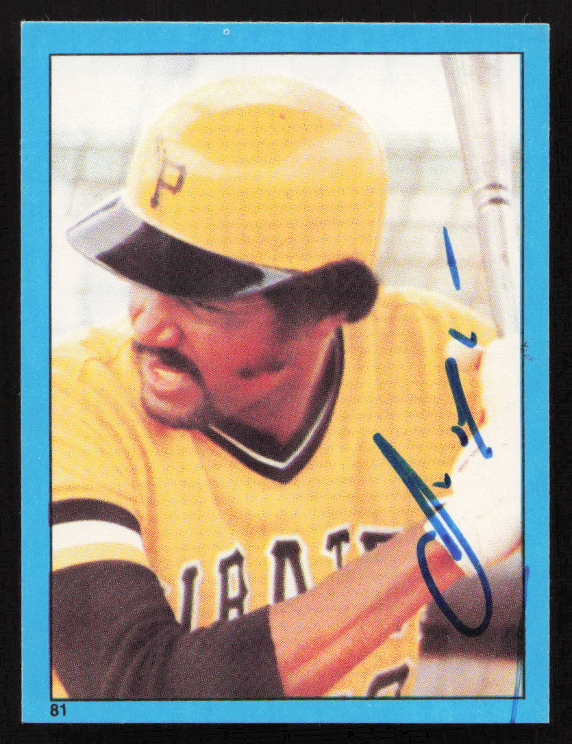 Omar Moreno Autographed 1982 Topps Stickers Card #81 Pittsburgh Pirates SKU #264224