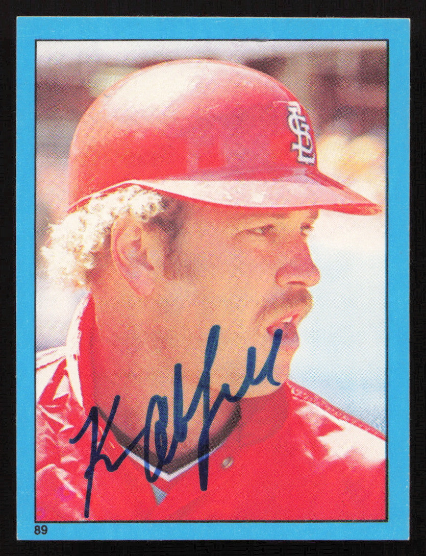 Ken Oberkfell Autographed 1982 Topps Stickers Card #89 St. Louis Cardinals SKU #264226