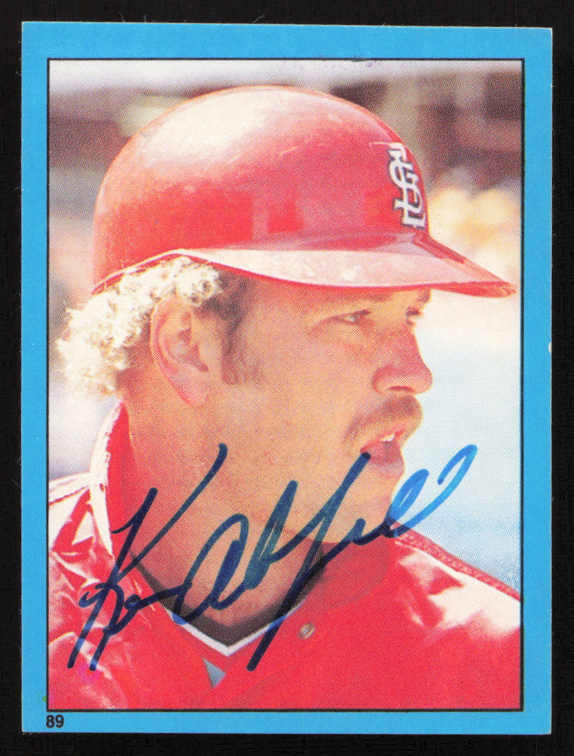 Ken Oberkfell Autographed 1982 Topps Stickers Card #89 St. Louis Cardinals SKU #264227