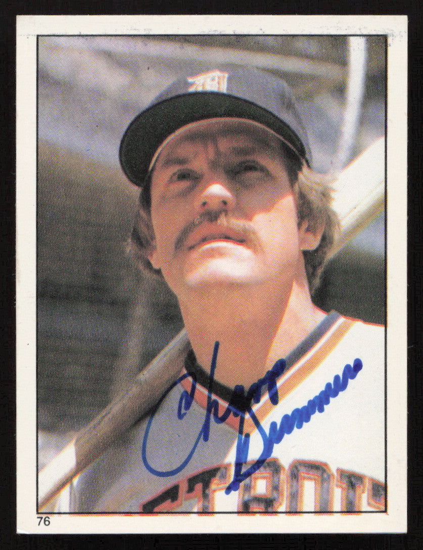 Champ Summers Autographed 1981 Topps Stickers Card #76 Detroit Tigers SKU #264228