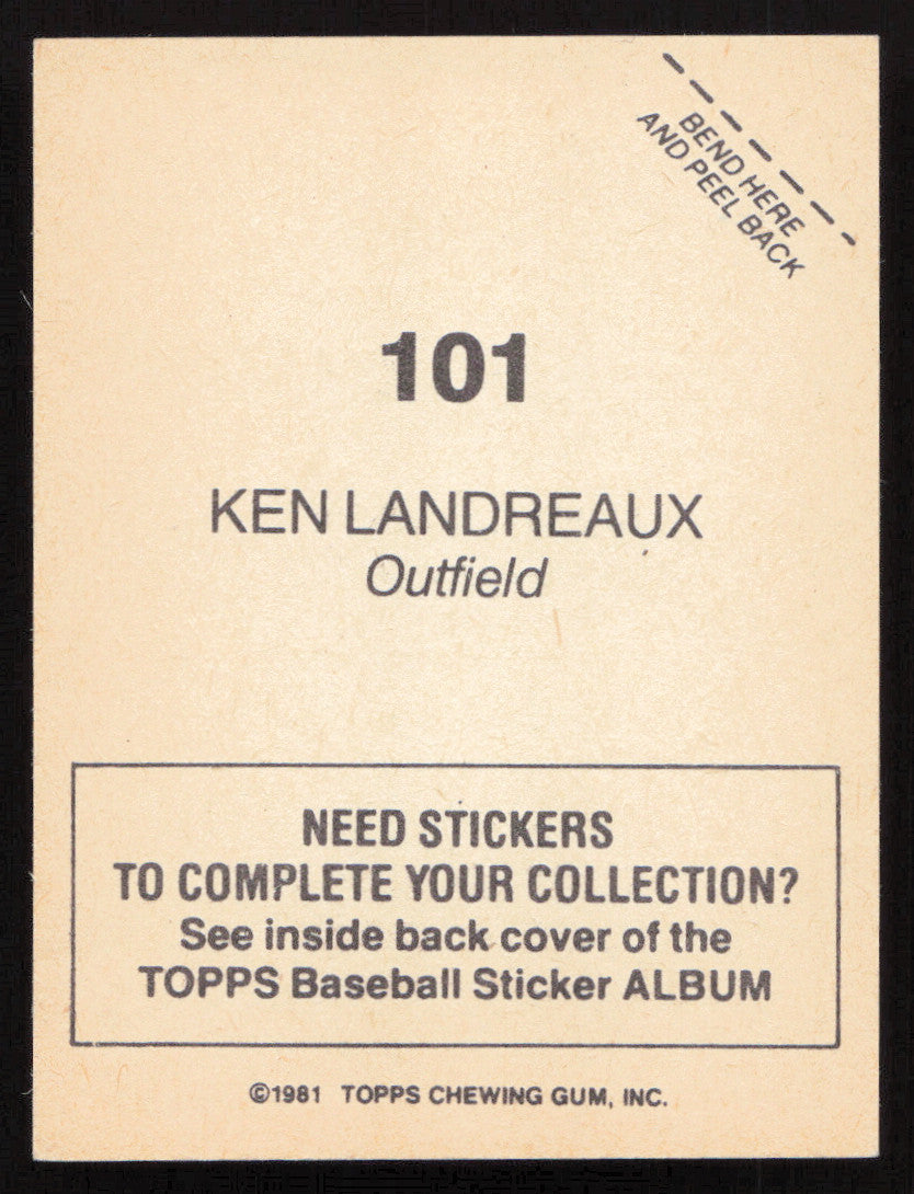 Ken Landreaux Autographed 1981 Topps Stickers Card #101 Minnesota Twins SKU #264230