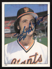 Eddie Whitson Autographed 1981 Topps Stickers Card #240 San Francisco Giants SKU #264231