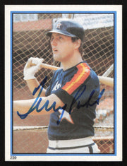 Terry Puhl Autographed 1983 Topps Stickers Card #239 Houston Astros SKU #264237