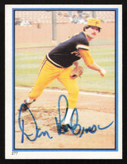 Don Robinson Autographed 1983 Topps Stickers Card #277 Pittsburgh Pirates SKU #264238
