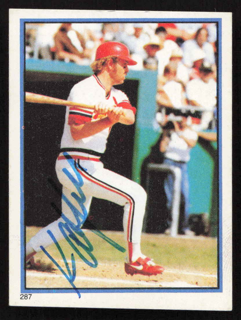 Ken Oberkfell Autographed 1983 Topps Stickers Card #287 St. Louis Cardinals SKU #264239