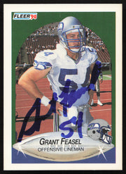 Grant Feasel Autographed 1990 Fleer Rookie Card #265 Seattle Seahawks SKU #264245