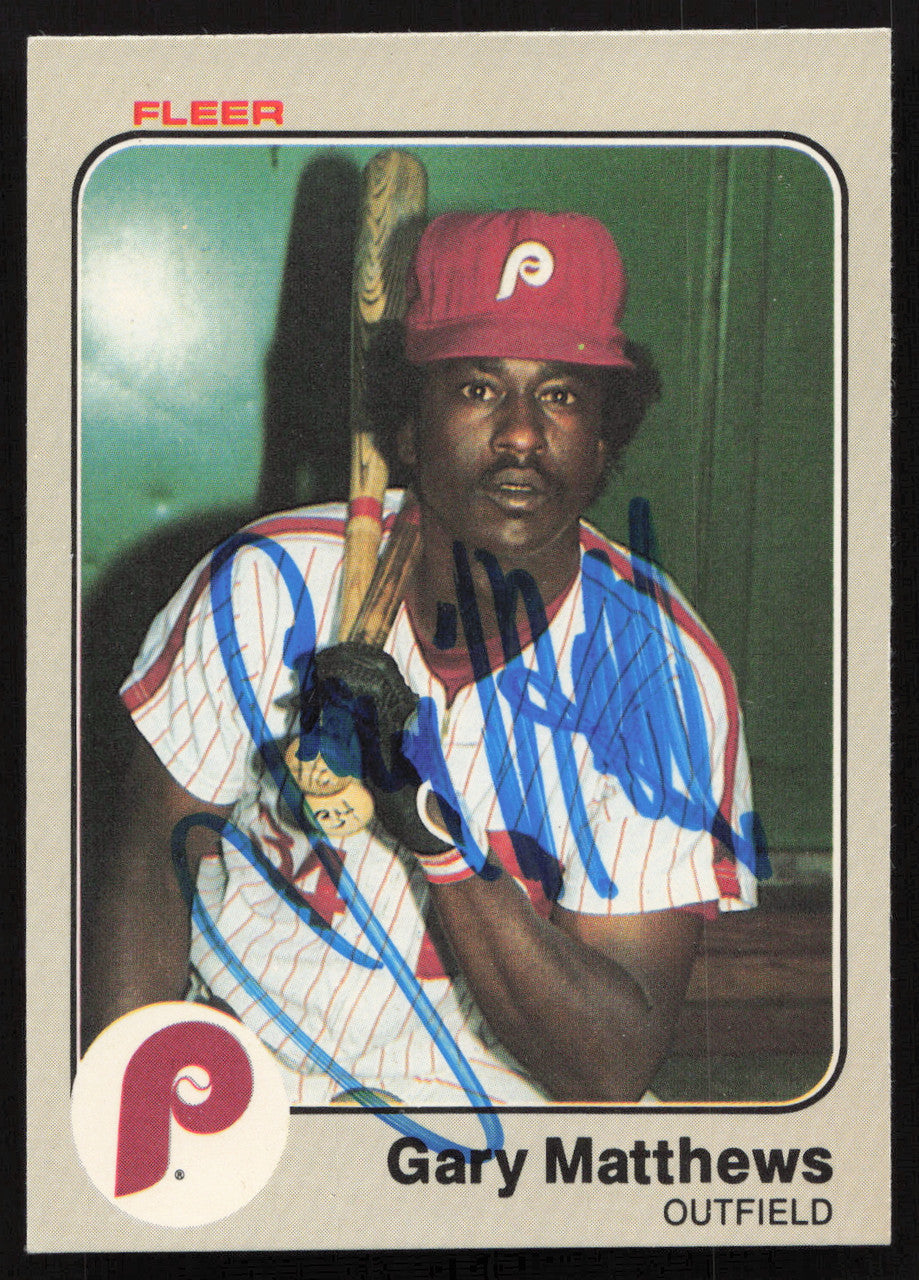 Gary Matthews Autographed 1983 Fleer Card #165 Philadelphia Phillies SKU #264251