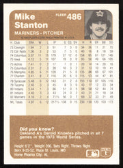 Mike Stanton Autographed 1983 Fleer Card #486 Seattle Mariners SKU #264254
