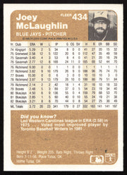 Joey McLaughlin Autographed 1983 Fleer Card #434 Toronto Blue Jays SKU #264258