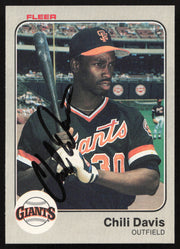 Chili Davis Autographed 1983 Fleer Card #257 San Francisco Giants SKU #264260