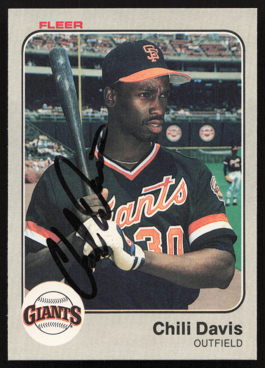 Chili Davis Autographed 1983 Fleer Card #257 San Francisco Giants SKU #264260