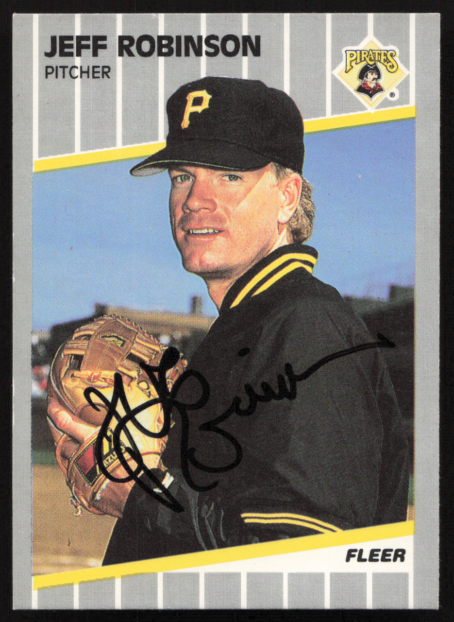 Jeff Robinson Autographed 1989 Fleer Card #220 Pittsburgh Pirates SKU #264263