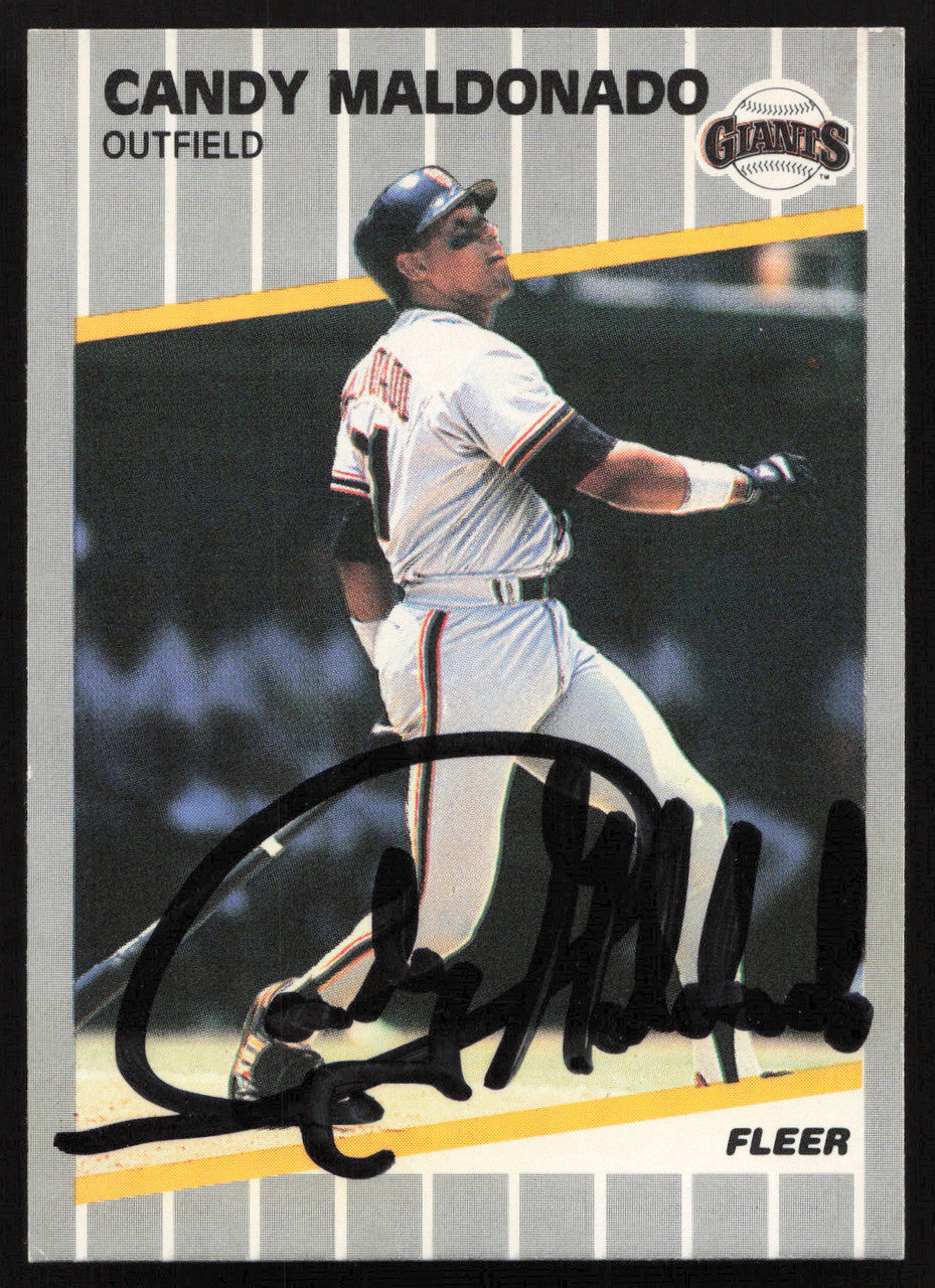 Candy Maldonado Autographed 1989 Fleer Card #333 San Francisco Giants SKU #264264