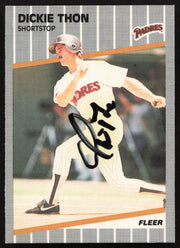 Dickie Thon Autographed 1989 Fleer Card #320 San Diego Padres SKU #264266