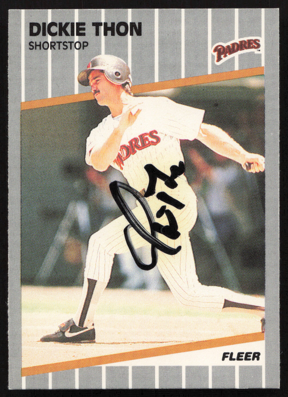 Dickie Thon Autographed 1989 Fleer Card #320 San Diego Padres SKU #264266