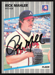 Rick Mahler Autographed 1989 Fleer Card #595 Atlanta Braves SKU #264269