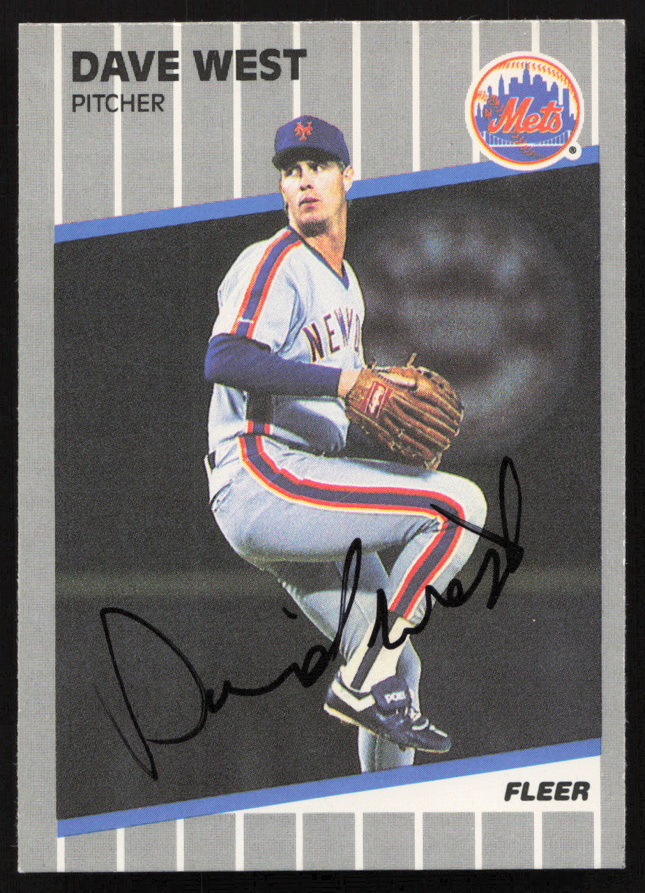 David West Autographed 1989 Fleer Card #51 New York Mets SKU #264270