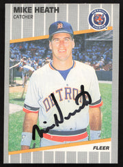 Mike Heath Autographed 1989 Fleer Card #132 Detroit Tigers SKU #264273
