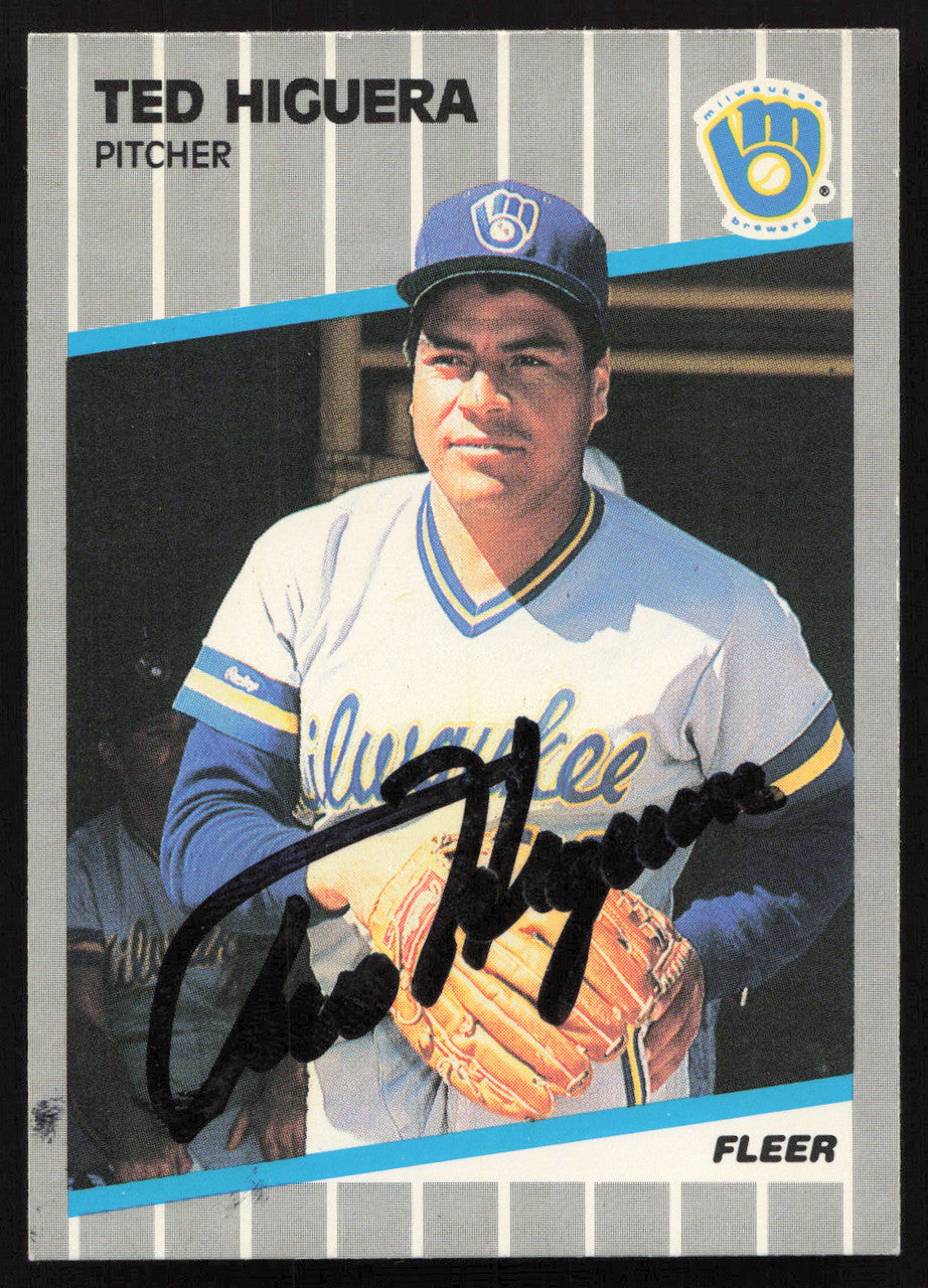 Ted Higuera Autographed 1989 Fleer Card #188 Milwaukee Brewers SKU #264274
