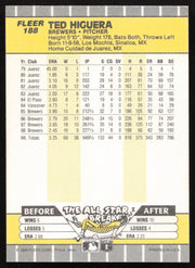 Ted Higuera Autographed 1989 Fleer Card #188 Milwaukee Brewers SKU #264274
