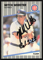 Mitch Webster Autographed 1989 Fleer Card #442 Chicago Cubs SKU #264276