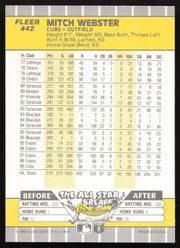 Mitch Webster Autographed 1989 Fleer Card #442 Chicago Cubs SKU #264276