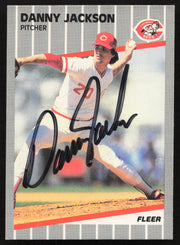 Danny Jackson Autographed 1989 Fleer Card #163 Cincinnati Reds SKU #264277