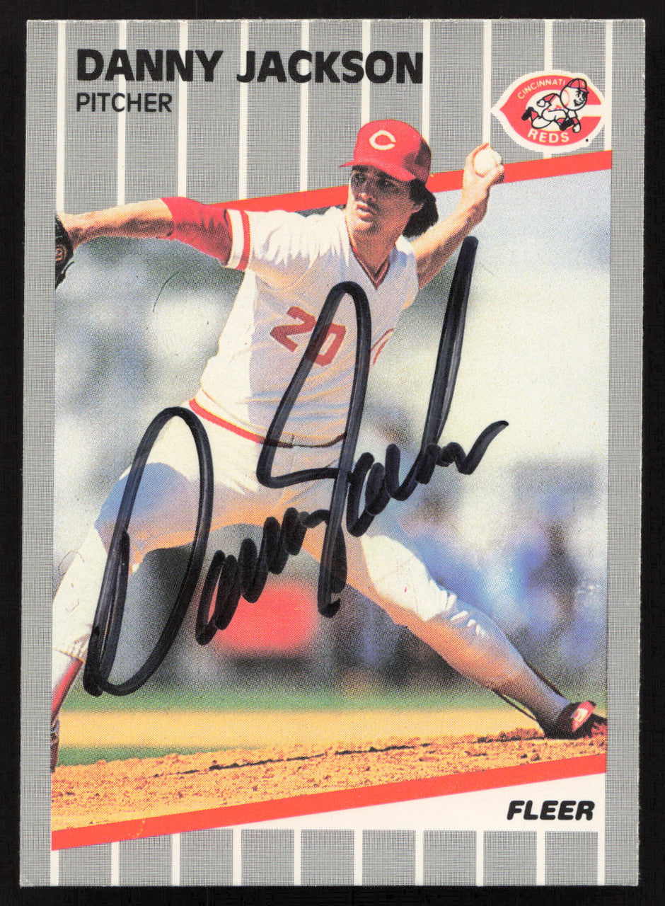 Danny Jackson Autographed 1989 Fleer Card #163 Cincinnati Reds SKU #264277