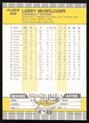 Larry McWilliams Autographed 1989 Fleer Card #458 St. Louis Cardinals SKU #264278